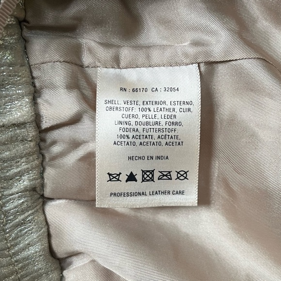 Anthro Leifsdottir Sliced Sliverfield Skirt Gold Leather Floral Mini Skirt, 2 - Picture 7 of 9